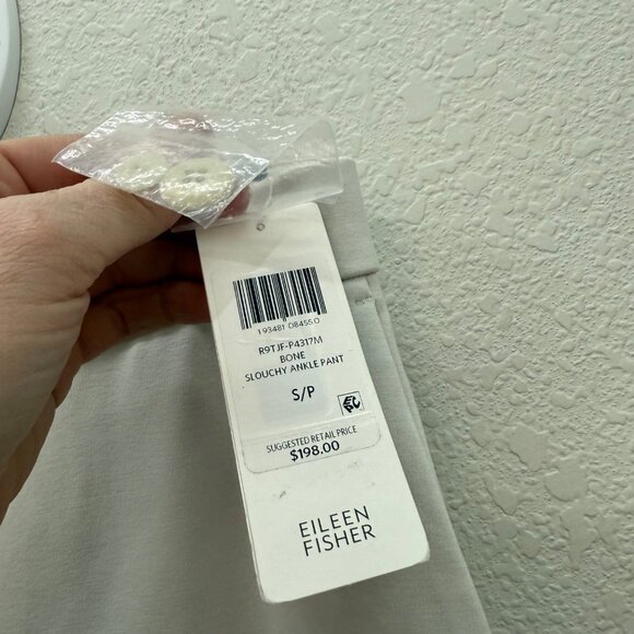 Eileen Fisher Flex Tencel Ponte Bone Slouchy Pull On Ankle Pant Womens sz Small - Picture 3 of 10